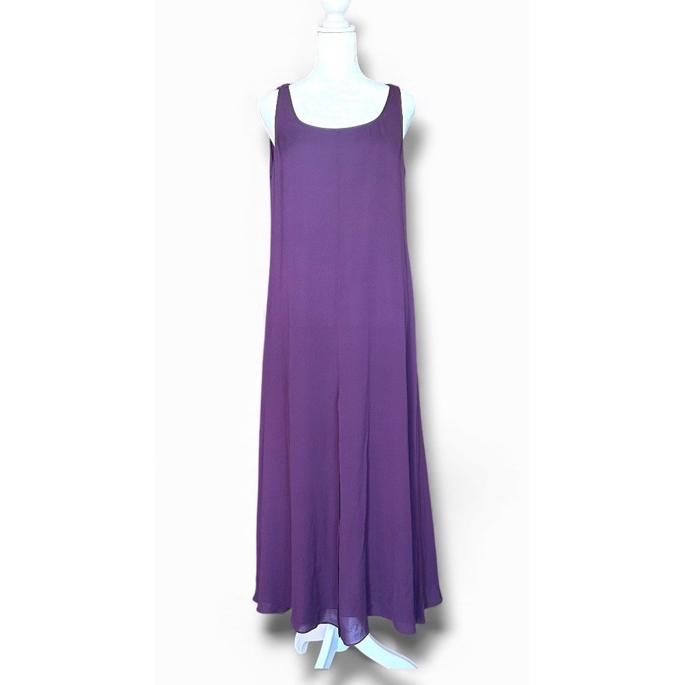VTG Emanuel Ungaro Women's Purple 100% Silk Maxi Dress 6‎ Sleeveless Elegant Y2K